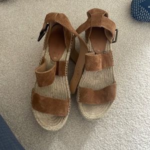 Soludos Argos Suede Espadrille Platform Wedges 8